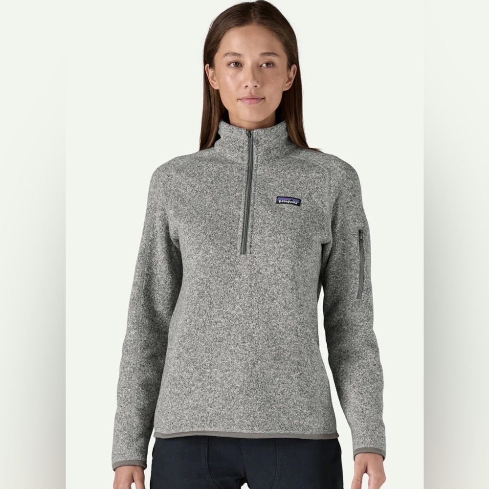 Patagonia Women's Better Sweater® 1/4-Zip Fleece - Grey / Birch White - Size XL